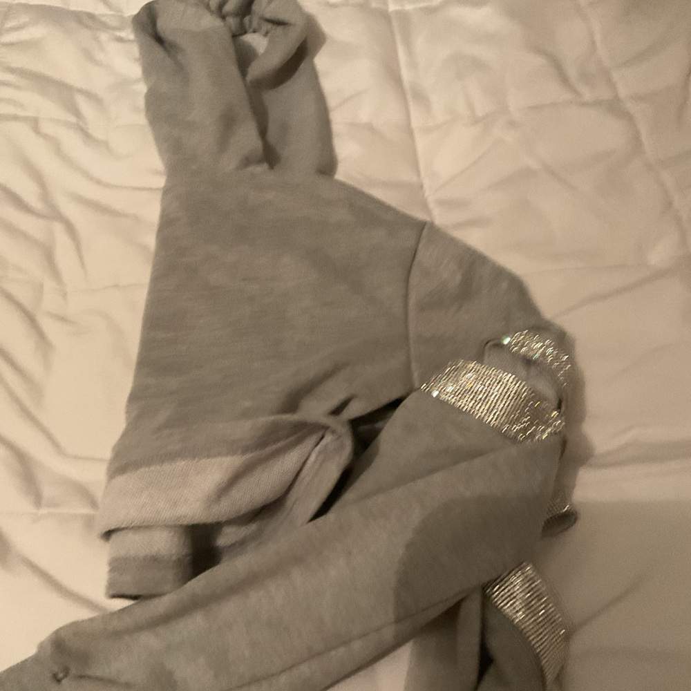 Gray Hoodie with Silver Accents